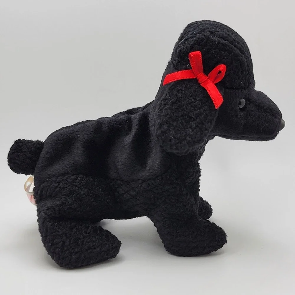Ty Beanie Baby GiGi Black Poodle Plush w Red‎ Ribbons Original Tag Vintage 1997